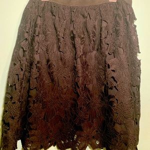 Black lace size XL high waisted skirt